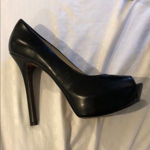 Black peep toe heels